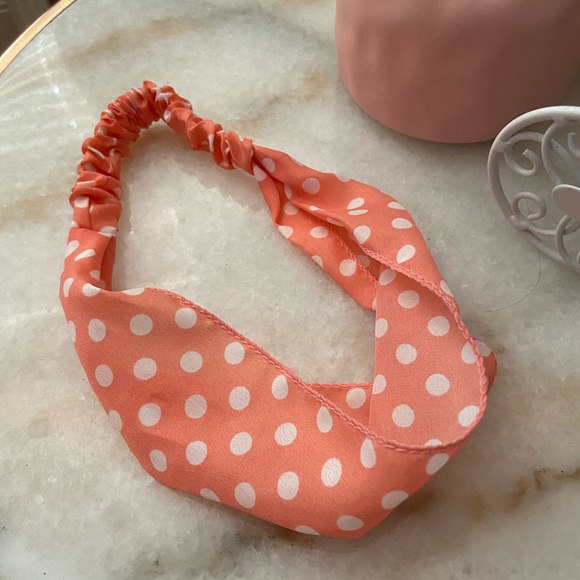 Accessories - Pink and White Polka Dot Headband